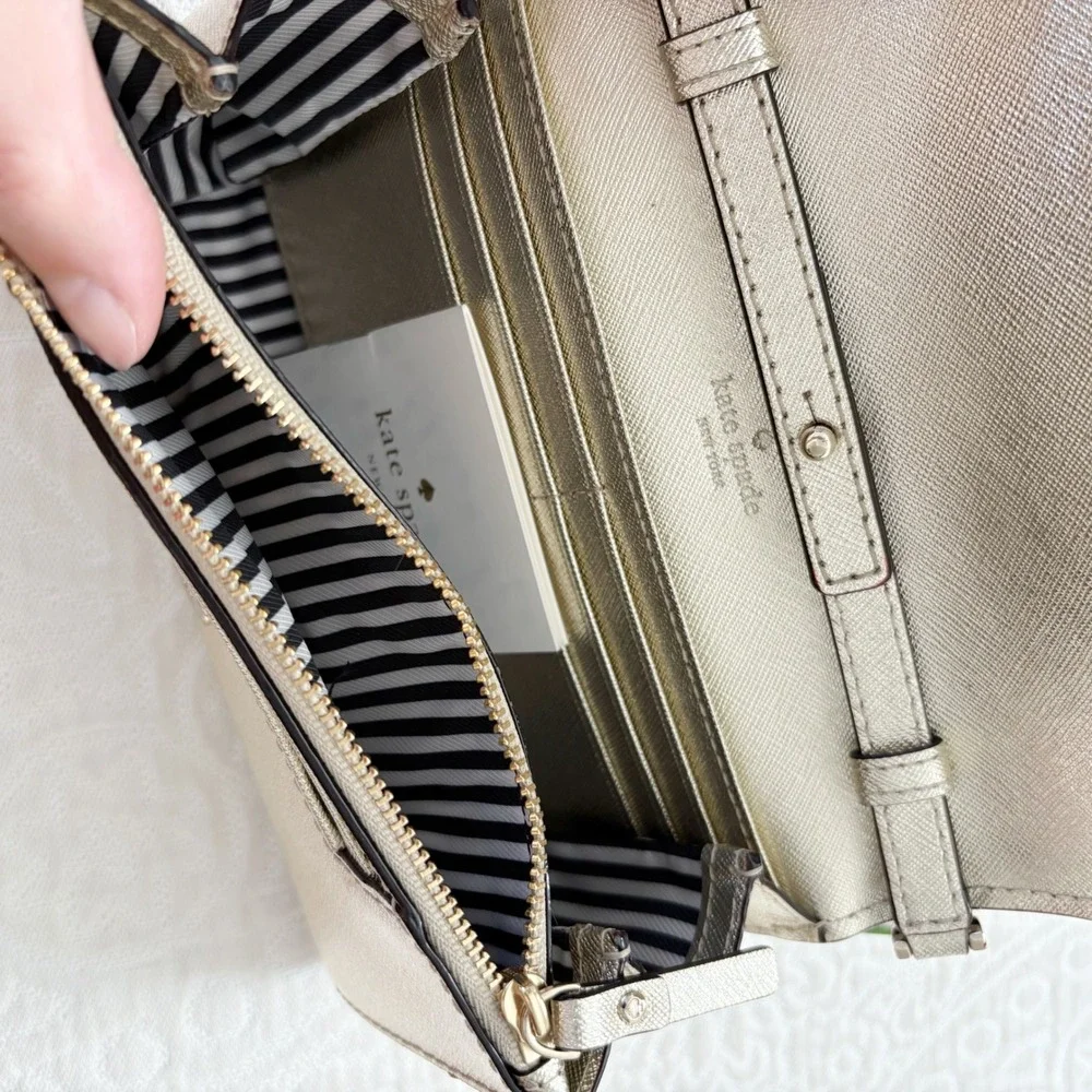 Kate Spade Cameron Street Corin Leather Crossbody‎ Wallet, Gold